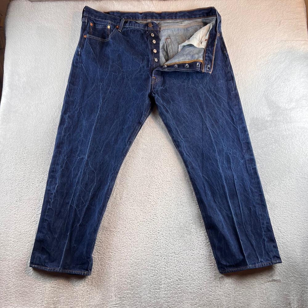 Levis 501 Original Fit Jeans Mens 46x30 (Fits 41x27.5) Blue Dark Straight Button